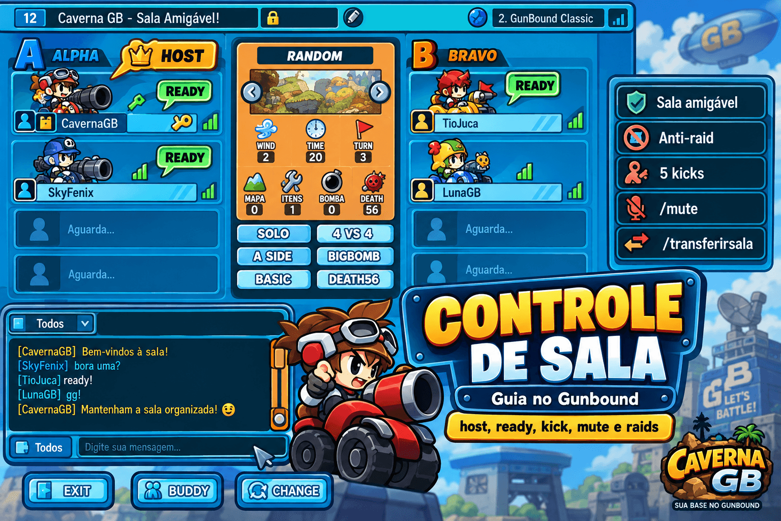 Guia de Controle de Sala no Gunbound